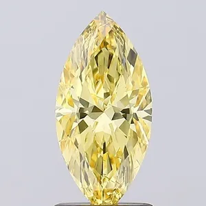 1.25ct MARQUISE Fancy Vivid Yellow VS2 Coloured Lab diamond