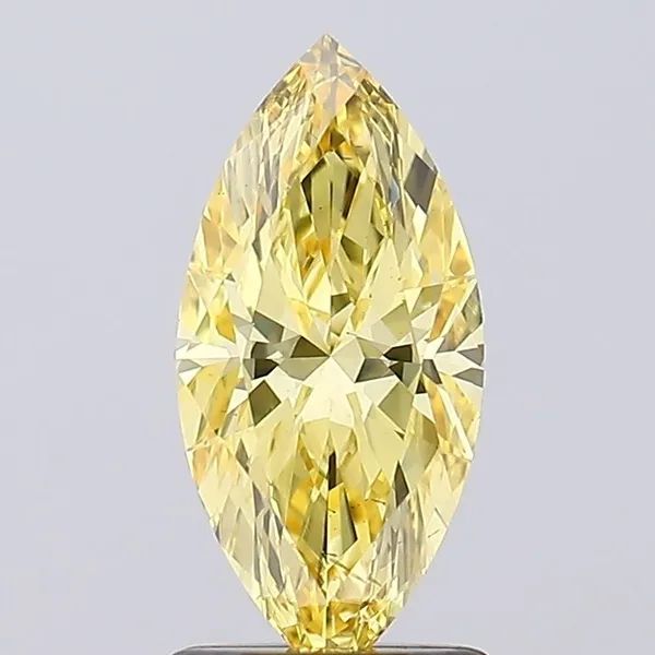 1.25ct MARQUISE Fancy Vivid Yellow VS2 Coloured Lab diamond