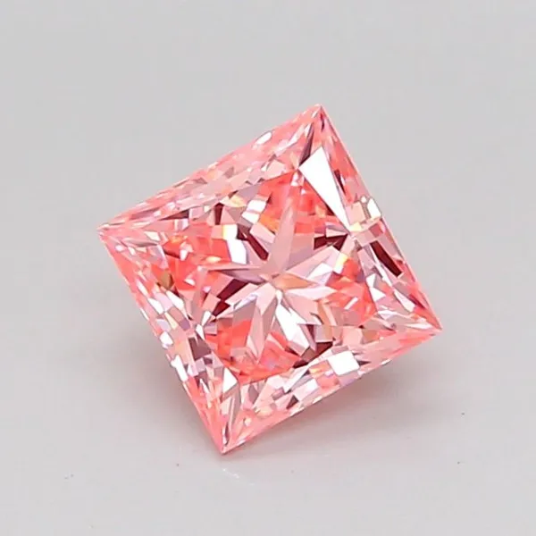 0.73ct PRINCESS Fancy Intense Pink VVS2 Coloured Lab diamond