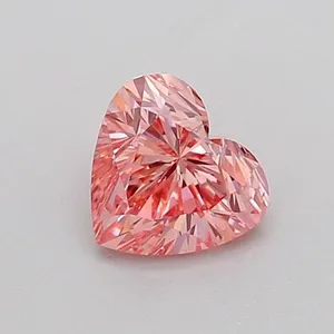 0.7ct HEART Fancy Vivid Pink VS2 Coloured Lab diamond