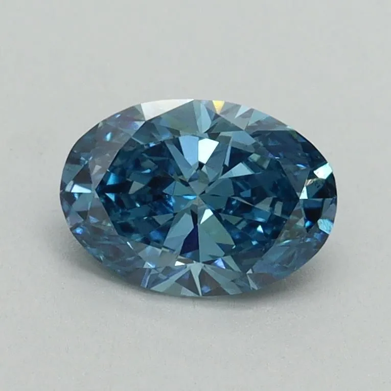0.74ct OVAL Fancy Vivid Blue VS2 Coloured Lab diamond