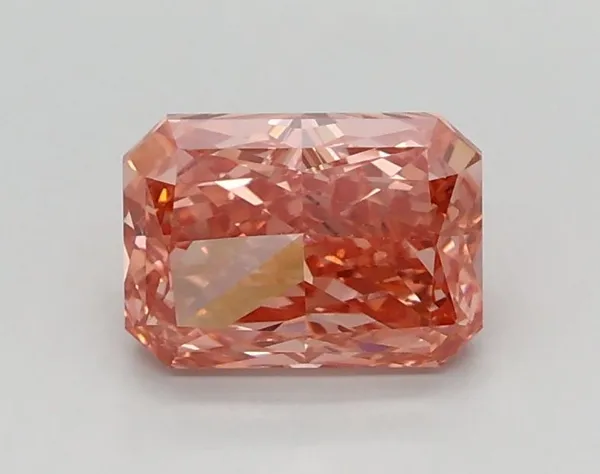 0.99ct RADIANT Fancy Vivid Pink VVS2 Coloured Lab diamond