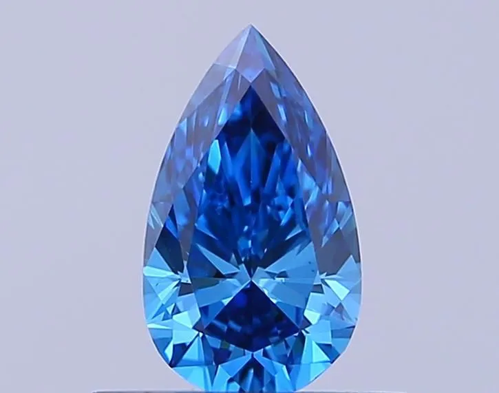 0.50ct PEAR Fancy Vivid Blue VS1 Coloured Lab diamond