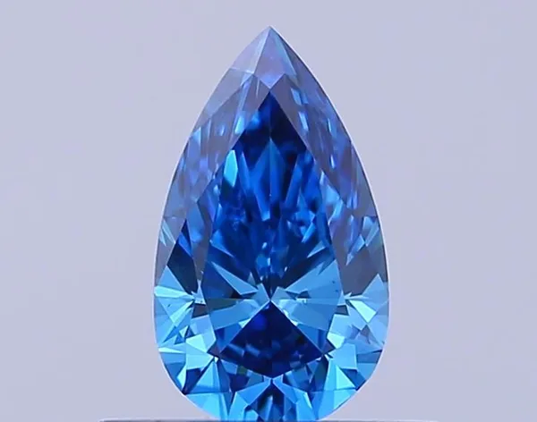0.5ct PEAR Fancy Vivid Blue VS1 Coloured Lab diamond
