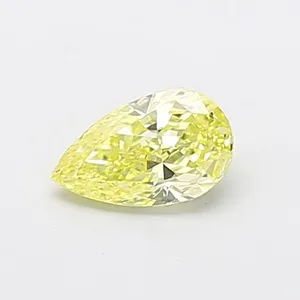 0.65ct PEAR Fancy Intense Yellow VS1 Coloured Lab diamond