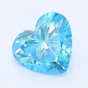 0.64ct HEART Fancy Vivid Blue VS1 Coloured Lab diamond