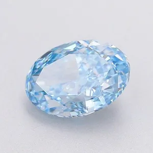 1.02ct OVAL Fancy Vivid Blue VVS2 Coloured Lab diamond