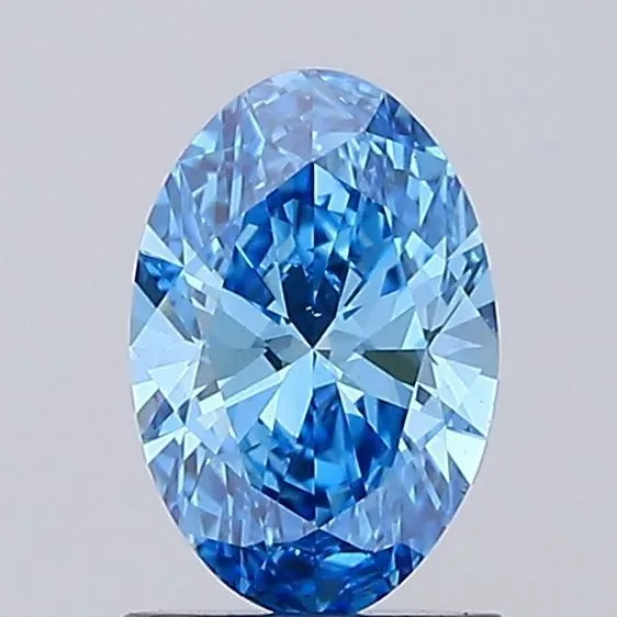 1.02ct OVAL Fancy Vivid Blue VS2 Coloured Lab diamond