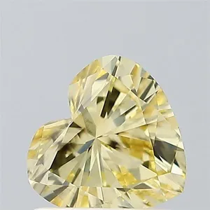 0.73ct HEART Fancy Light Yellow VVS1 Coloured Lab diamond