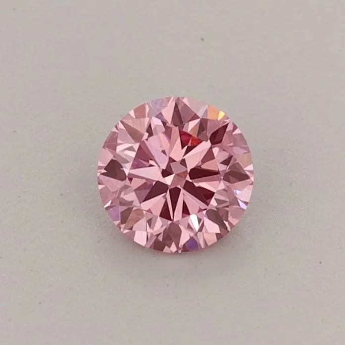 0.33ct ROUND Fancy Vivid Pink VS2 Coloured Lab diamond