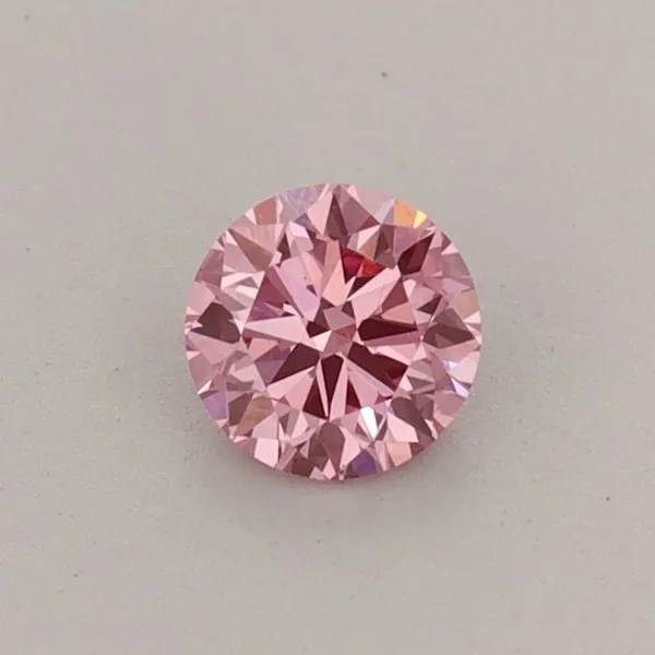 0.33ct ROUND Fancy Vivid Pink VS2 Coloured Lab diamond