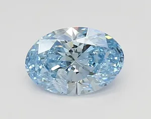 1.02ct OVAL Fancy Vivid Blue I1 Coloured Lab diamond