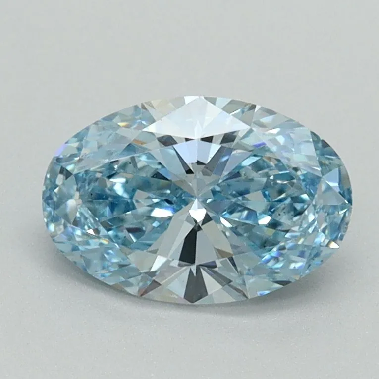 1.00ct OVAL Fancy Vivid Blue VS2 Coloured Lab diamond
