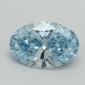 1ct OVAL Fancy Vivid Blue VS2 Coloured Lab diamond