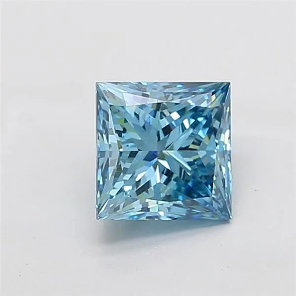 2.5ct PRINCESS Fancy Vivid Blue VS1 Coloured Lab diamond