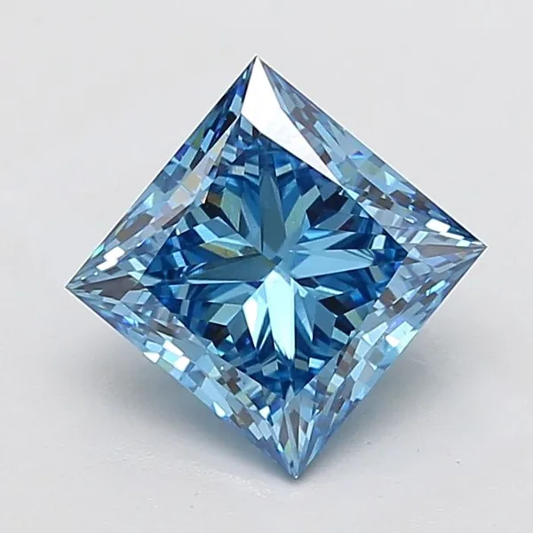 4.11ct PRINCESS Fancy Vivid Blue VS1 Coloured Lab diamond