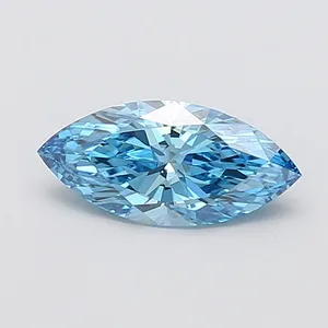1.58ct MARQUISE Fancy Vivid Blue VVS2 Coloured Lab diamond