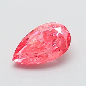 0.77ct PEAR Fancy Vivid Pink VVS2 Coloured Lab diamond