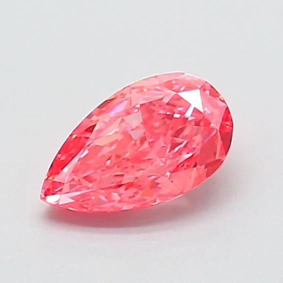 0.77ct PEAR Fancy Vivid Pink VVS2 Coloured Lab diamond