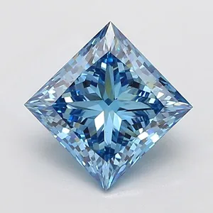 4.08ct PRINCESS Fancy Vivid Blue VS1 Coloured Lab diamond
