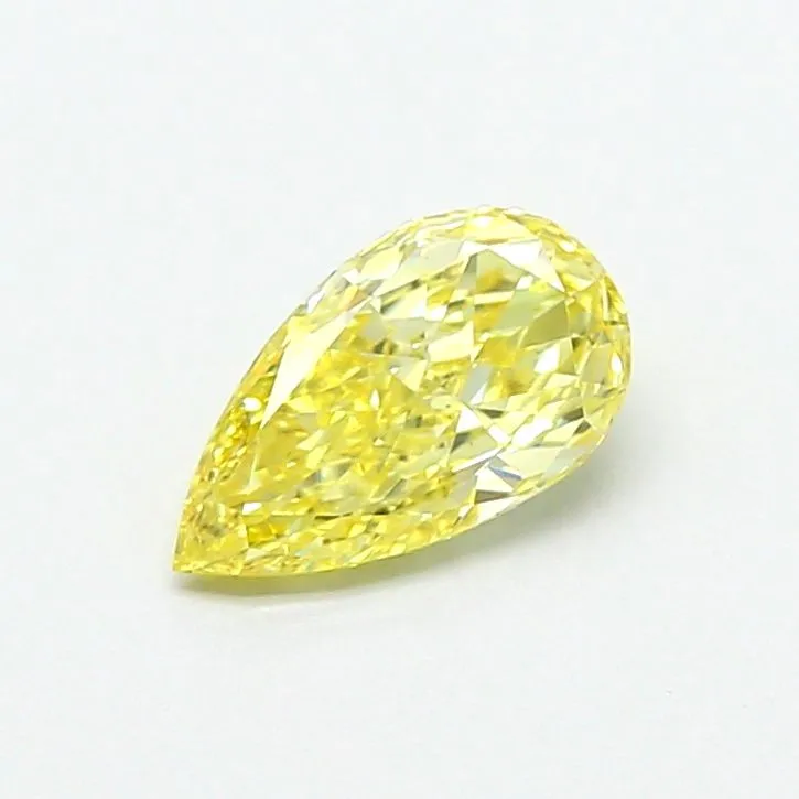 0.68ct PEAR Fancy Intense Yellow VS1 Coloured Lab diamond