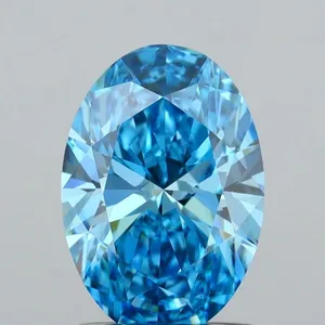 1.01ct OVAL Fancy Vivid Blue VVS2 Coloured Lab diamond