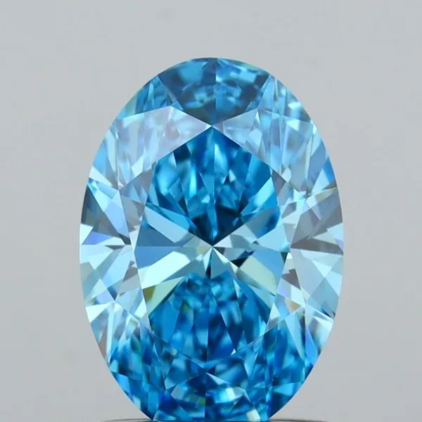 1.01ct OVAL Fancy Vivid Blue VVS2 Coloured Lab diamond