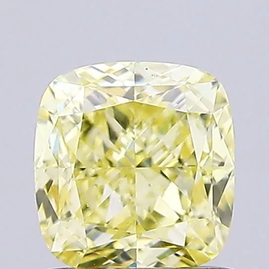 1.08ct CUSHION Fancy Yellow VVS2 Coloured Lab diamond