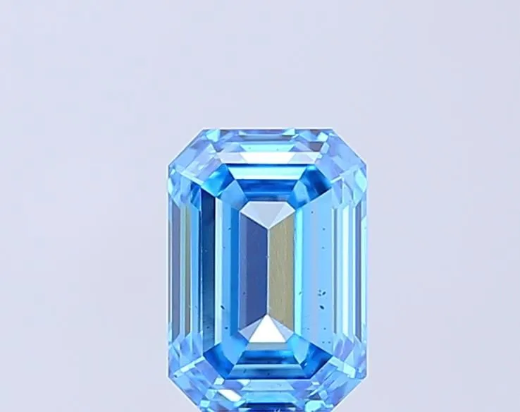 1.24ct EMERALD Fancy Vivid Blue SI1 Coloured Lab diamond