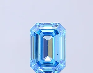 1.24ct EMERALD Fancy Vivid Blue SI1 Coloured Lab diamond