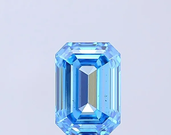 1.24ct EMERALD Fancy Vivid Blue SI1 Coloured Lab diamond