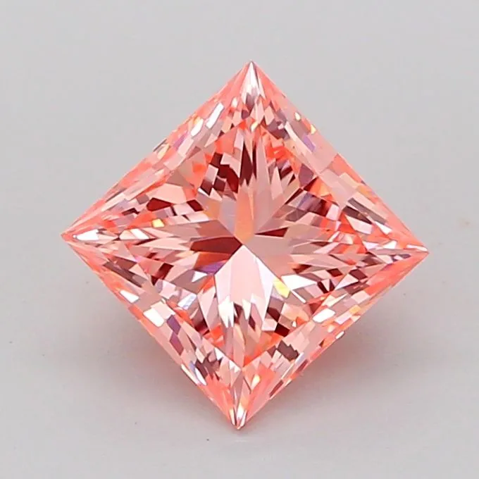 1.47ct PRINCESS Fancy Intense Pink VS1 Coloured Lab diamond