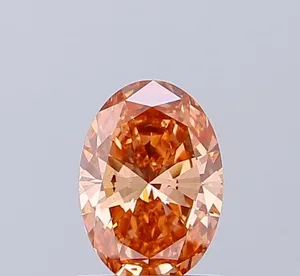 1ct OVAL Fancy Vivid Orangey Pink VS2 Coloured Lab diamond