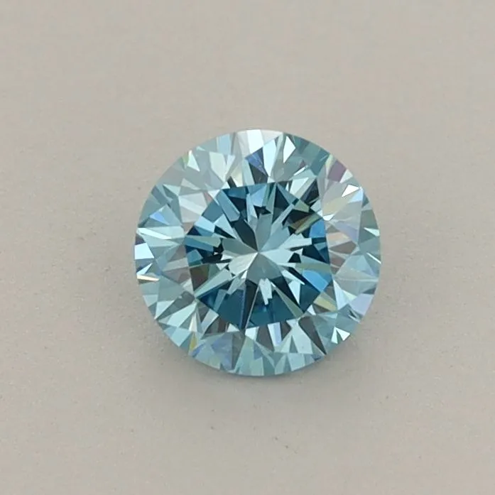 0.44ct ROUND Fancy Vivid Blue VS2 Coloured Lab diamond