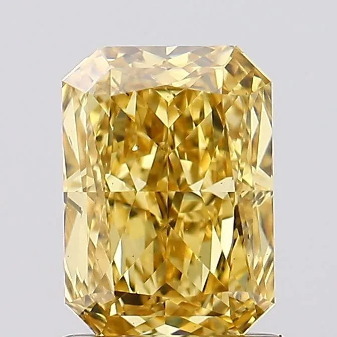 1.11ct RADIANT Fancy Vivid Yellow SI1 Coloured Lab diamond