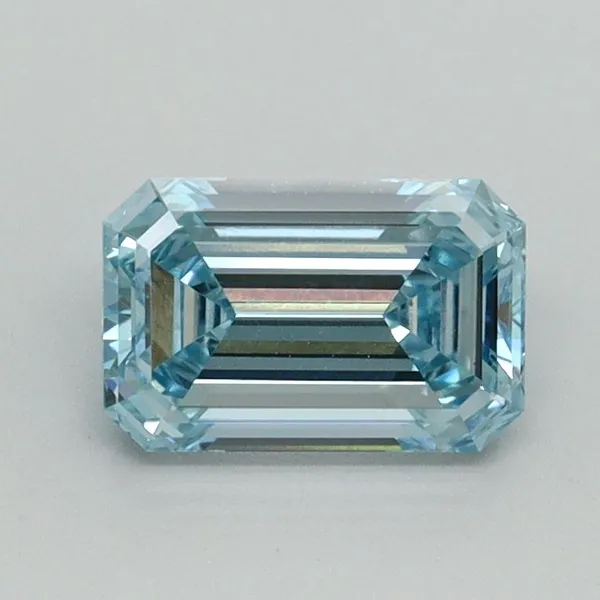 1.02ct EMERALD Fancy Intense Blue VVS2 Coloured Lab diamond