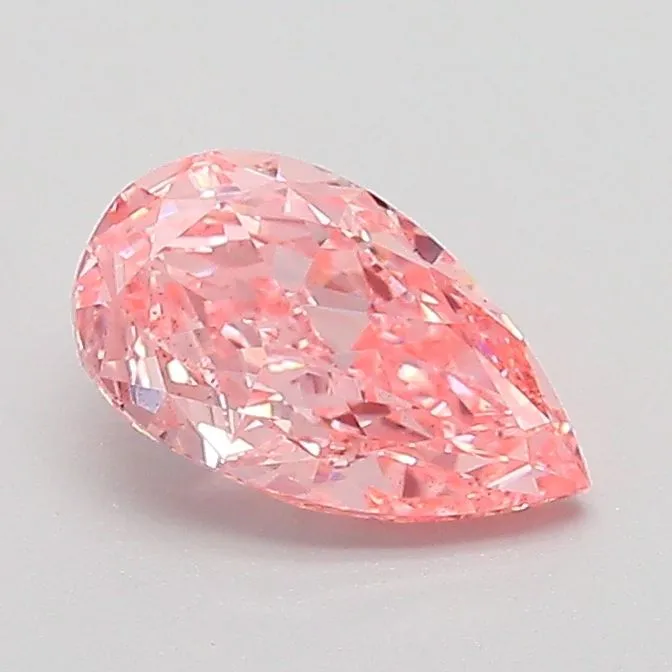 0.84ct PEAR Fancy Vivid Pink VS2 Coloured Lab diamond
