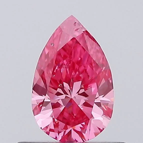 0.50ct PEAR Fancy Vivid Pink VS2 Coloured Lab diamond