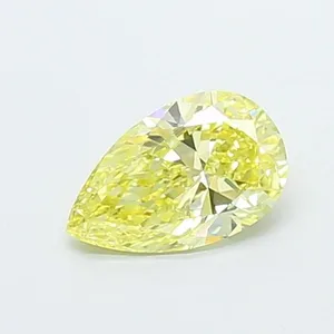 0.53ct PEAR Fancy Intense Yellow VVS2 Coloured Lab diamond