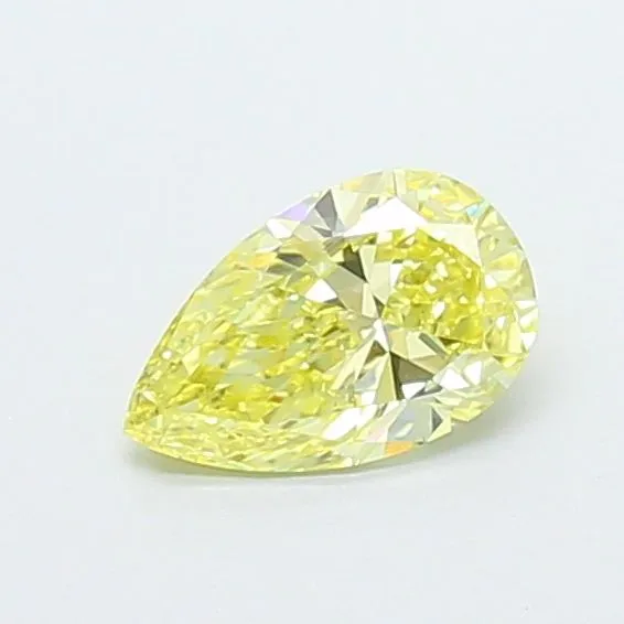 0.53ct PEAR Fancy Intense Yellow VVS2 Coloured Lab diamond