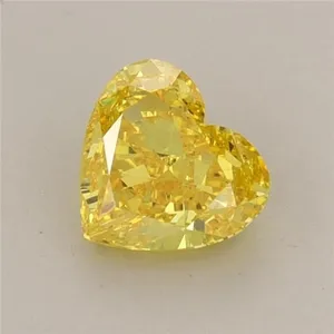 0.92ct HEART Fancy Vivid Yellow VS2 Coloured Lab diamond