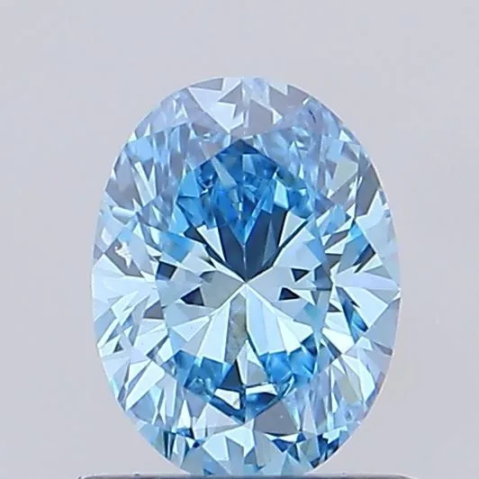 0.72ct OVAL Fancy Vivid Blue VS1 Coloured Lab diamond