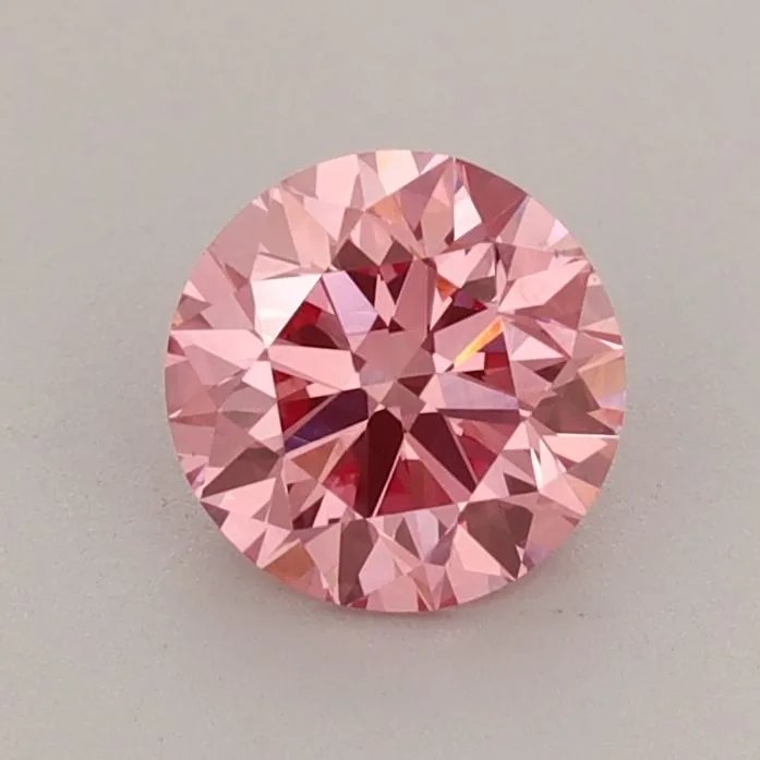 0.79ct ROUND Fancy Vivid Pink VS1 Coloured Lab diamond