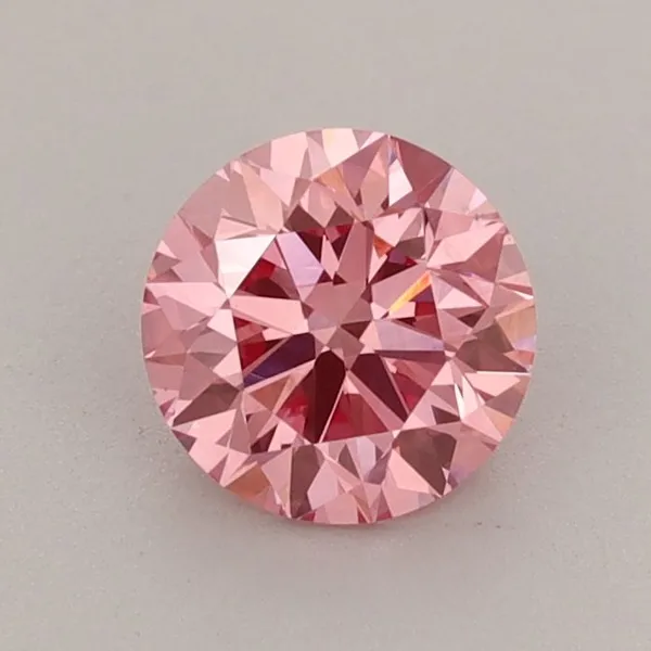 0.79ct ROUND Fancy Vivid Pink VS1 Coloured Lab diamond
