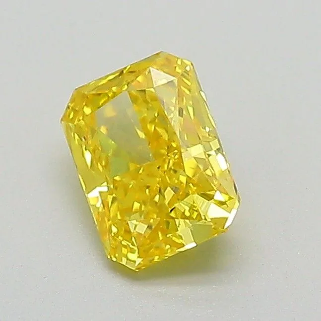 0.69ct RADIANT Fancy Vivid Yellow VS1 Coloured Lab diamond