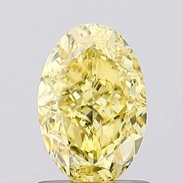 1.11ct OVAL Fancy Vivid Yellow SI1 Coloured Lab diamond