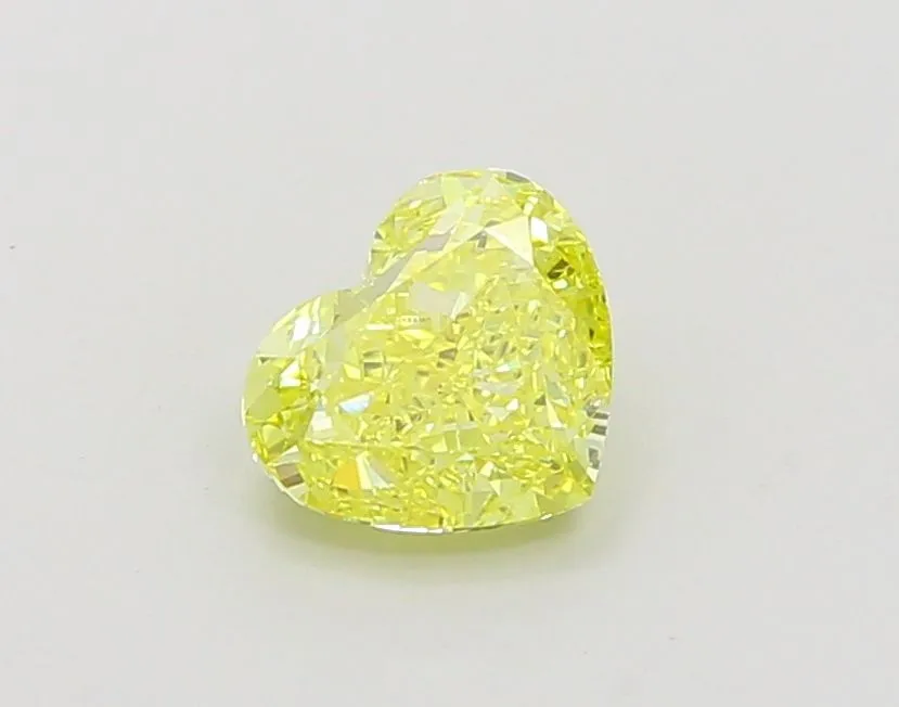 1.22ct HEART Fancy Vivid Yellow VVS2 Coloured Lab diamond
