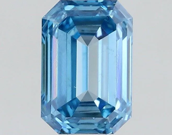0.72ct EMERALD Fancy Vivid Blue VS1 Coloured Lab diamond