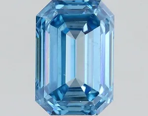 0.72ct EMERALD Fancy Vivid Blue VS1 Coloured Lab diamond