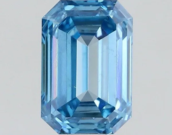 0.72ct EMERALD Fancy Vivid Blue VS1 Coloured Lab diamond